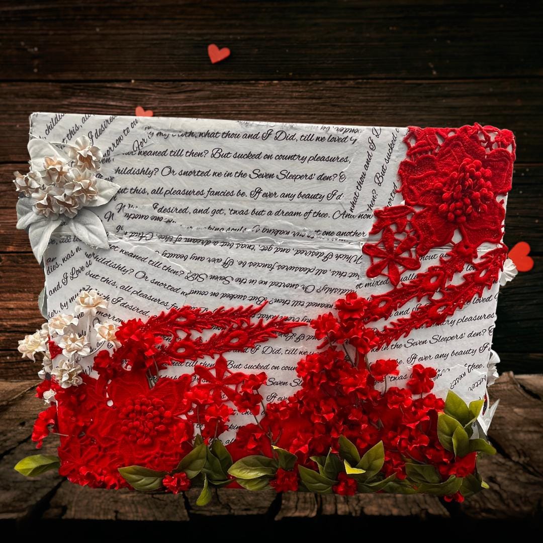 Decoupage Flower “Love” Keepsake Storage Box