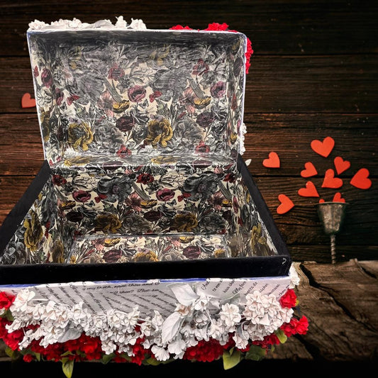 Decoupage Flower “Love” Keepsake Storage Box