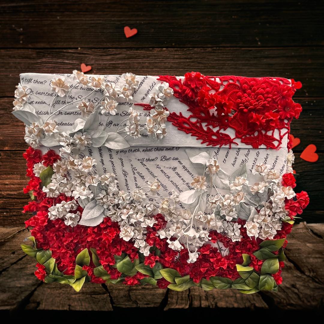 Decoupage Flower “Love” Keepsake Storage Box