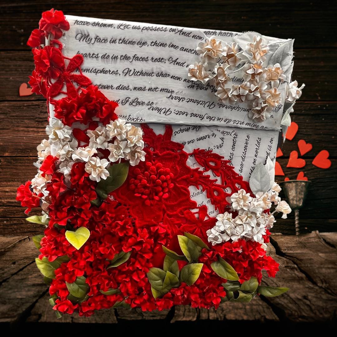 Decoupage Flower “Love” Keepsake Storage Box